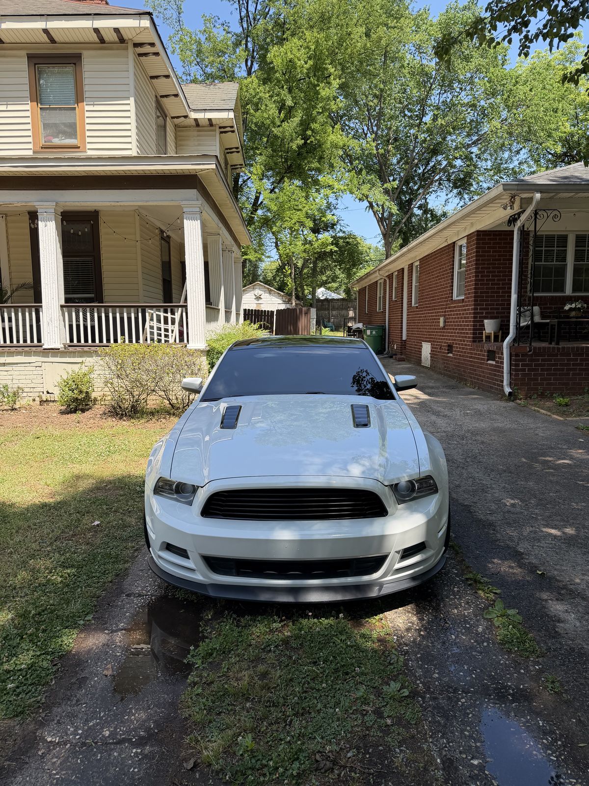Ford Mustang GT engine bay and front-end during detail